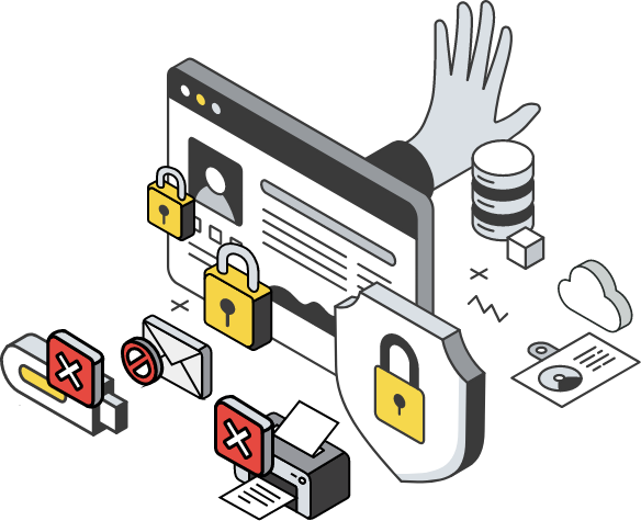 USB保存・メール添付・印刷・スクリーンショットあらゆる「持ち出し」経路を、この1本で塞ぐ。