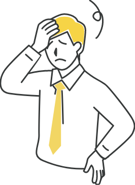 困っている男性のイラスト